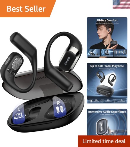 Open ear headphones over - open,