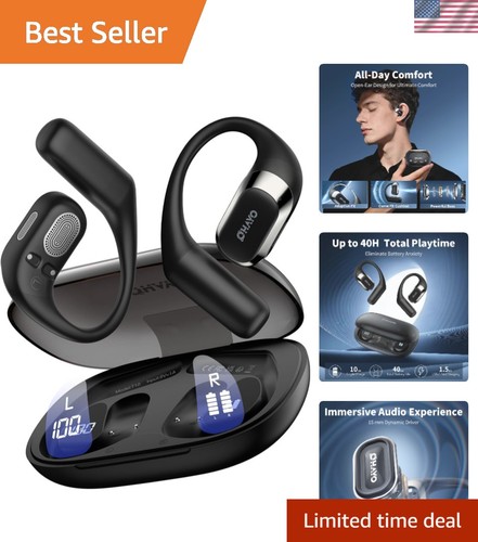 Open ear headphones over - open,
