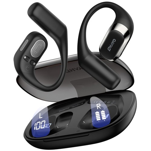 Black open ear bluetooth - open,